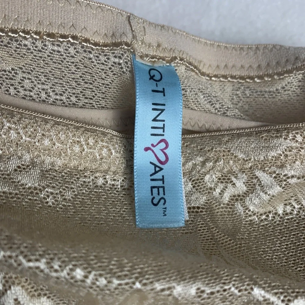 NWT Q-T Intimates Beige Nude Body Shaper Shorts Shapewear Booty Pads Size 1X XL‎